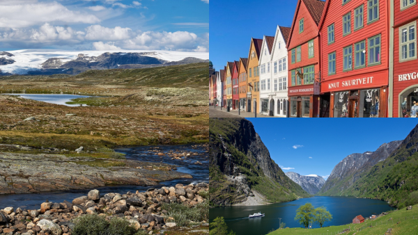 Kollage med Norgebilder